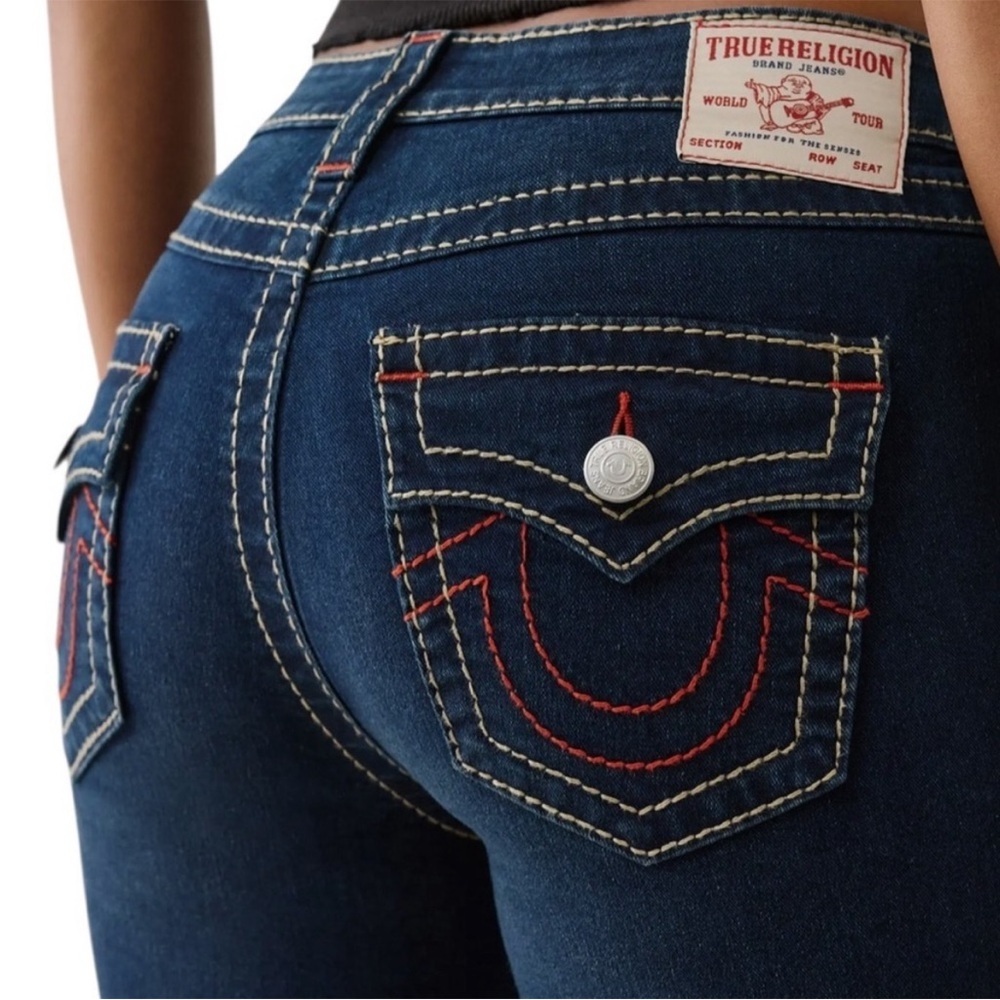True Religion Dark Sultry Wash Jennie Big T Mid- Rise Super Skinny Sz 28 Nwt